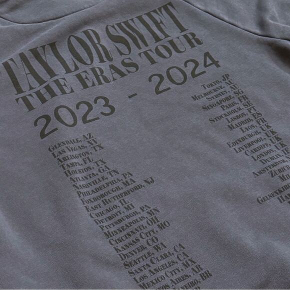 Taylor Swift THE ERAS TOUR Washed Blue Hoodie size Medium NEW International - Picture 7 of 8